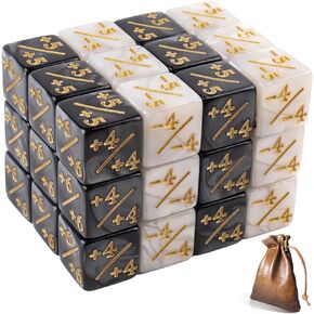 36 قطعة نرد MTG، نرد رمزي، عداد نرد MTG، نرد Magic The Gathering، ملحقات ألعاب البطاقات، لونين (أسود وأبيض) in Kuwait