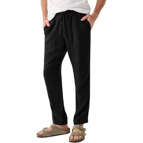 سراويل PASLTER للرجال من القطن والكتان كاجوال برباط مطاطي، سراويل صيفية للشاطئ واليوجا in Kuwait