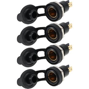 eMagTech 4Pcs Cigarette DIN Power Socket Replacement Compatible with BMW Motorcycle in European Style Car Motorcycle Adapter Lighter Socket 12-24V