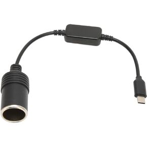 5V USB C Male to 12V Car Cigarette Lighter Female Power Adapter, 11.8in Cigarette Lighter Plug Extension Cord Converter for Car, Electronics Accessories
