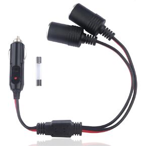 1.25FT Car Cigarette Lighter Splitter,Dual Hole Cigarette Lighter Plug Splitter with 20A Fuse,12V Cigarette Lighter Socket Universal Power Adapter for Car Truck SUV