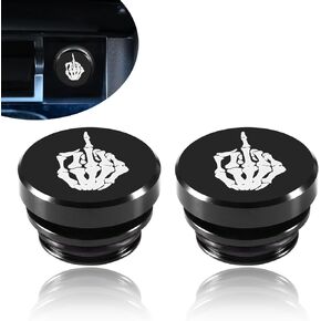Pack-2 Car Cigarette Lighter Plug Cover, Dustproof Cigarette Lighter Socket Cover Cap, Universal Car Cigarette Lighter Plug Replacement, Fits Most Automotive Vehicles (Black #Skull)
