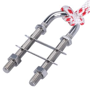 Marinebaby 3/8" Boat Stern/Bow Eye Bolt Marine Stainless Steel 4-1/2" Long Tie Down U Bolt Screw