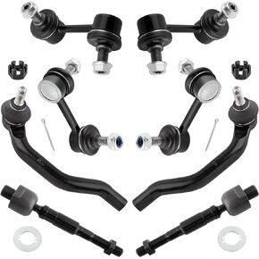 BOXI 8pcs Front & Rear Sway Bar End Link and Front Inner Outer TieRod Kit Fit for Honda Civic 2006 2007 2008 2009 2010 2011 1.8L l4 | K80769 K80768 K750125 K750126 ES800374 ES800373 EV800246