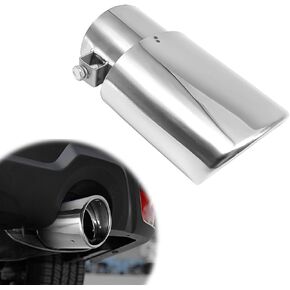 Car Exhaust Throat Tail Pipe Stainless Steel - Chrome-Plated Exhaust Tips, Universal Fit Pipe Diameter 2.5" to 3.3" Fit for Most Cars (Black, Straight)