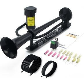 GAMPRO Air Horn for Truck Boats Car for 12V 150DB Super Loud Train Horns Kit with bracket