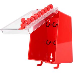 Sonew Safety Lockout Box, Loto Station Wall Mount with 8 Hole Positions Hanging and Transparent Panel, Loto Station Wall Mount for Factory Zoo Power Plant Lockout Tagout Safety Supply