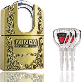 3 Keys 40mm Heavy Duty Warehouse Shrouded Hardened Keyed Padlock Top Security Lock