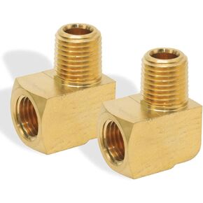 boeray 2pcs 3/8" NPT Male Pipe and 3/8" NPT Female 90 Degree Barstock Street Elbow,Brass Pipe fitting
