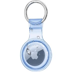 【4 Pack 】 AirTag Holder Compatible with Apple AirTags Keychain, IPX8 Waterproof Airtag Case with No-Yellowing Clear TPU Material for Pet Collar, Child,Car Key - 4 Color