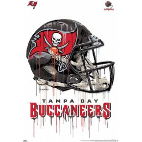 Trends International NFL Tampa Bay Buccaneers - ملصق حائط 20 خوذة بالتنقيط، 22.375 بوصة × 34 بوصة، نسخة غير مؤطرة