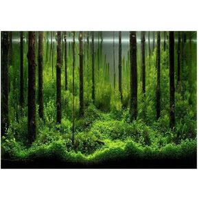 Fish Tank Poster, PVC Adhesive Underwater Forest Fish Tank Background Poster, Fish Aquarium Backdrop Decoration Paper with Self Adhesive Design(61 * 30cm)