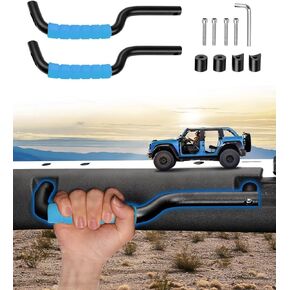 Sunsdrew Bronco Grab Handles,4 PCS Automotive Front&Rear Roll Bar Grab Handles for 2021-2024 Ford Bronco 4 Door Handles,Non-Slip Cotton Black Handles Bronco Interior Accessories