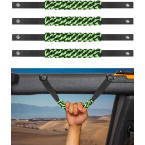 Savadicar 4 x Roll Bar Grab Handles, Circular Weave Grip Handle Compatible with 2021-2023 Ford Bronco SUV (Not Fits Bronco Sport), Interior Accessories, ArmyGreen, 4PCs