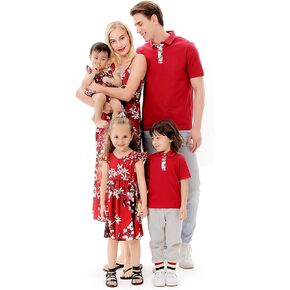 Kunyeah Matching Family Outfits Family Matching Set Floral Print Sleeveless Dress Men Boy Shirt Baby Romper Summer Skirt
