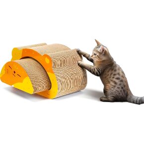 خدش القطط 2 في 1 من Ownpets، لوح خدش للقطط قابل للعكس مع شكل رأس قطة متين وقابل لإعادة التدوير من الورق المقوى للخدش لحماية الأثاث in Kuwait