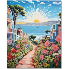 TUMOVO Colorful Animals Paint by Number for Adults, Tiger Paint by Numbers, DIY Oil Painting Kit with Brushes and Pigment, Modern Oil Painting Canvas Arts for Home Wall Decor, 16"x20"(Frameless)