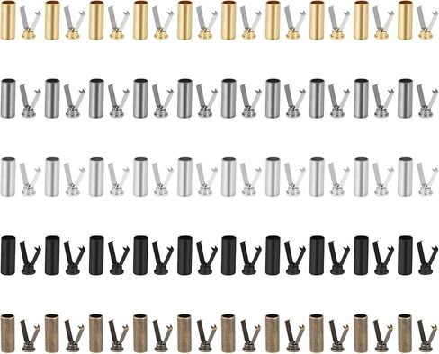 Hariendny 50 Sets Metal Shoelace Tips Alloy Aglets Shoe Laces Heads End Caps Black Gold Silver Cords End Replacement Tips for Shoestrings Hoodie DIY Repairing Design Making (5 Colors) in Saudi Arabia