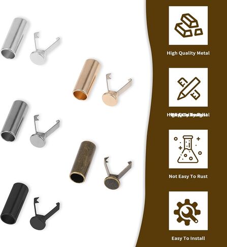 Hariendny 50 Sets Metal Shoelace Tips Alloy Aglets Shoe Laces Heads End Caps Black Gold Silver Cords End Replacement Tips for Shoestrings Hoodie DIY Repairing Design Making (5 Colors) in Saudi Arabia