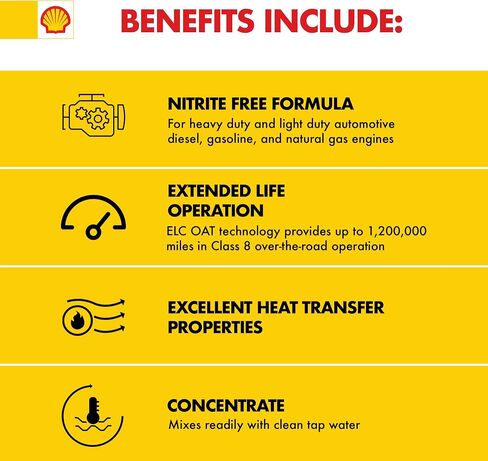 Shell Rotella ELC Antifreeze + Coolant, Extended Life, 1 US GAL/3.785L in Saudi Arabia