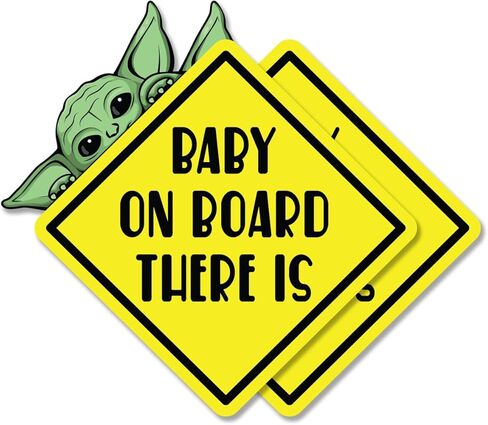 | ملصقات Baby On Board (قطعتان) - لافتات لاصقة قوية مقاومة للماء للأشعة فوق البنفسجية للأطفال على متن السيارات. حجم 6 "× 6". ملصق مضحك مثالي للطفل على متن الطائرة للسيارات والشاحنات وما إلى ذلك. in Kuwait