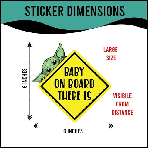 | ملصقات Baby On Board (قطعتان) - لافتات لاصقة قوية مقاومة للماء للأشعة فوق البنفسجية للأطفال على متن السيارات. حجم 6 "× 6". ملصق مضحك مثالي للطفل على متن الطائرة للسيارات والشاحنات وما إلى ذلك. in Kuwait