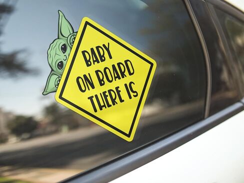 | ملصقات Baby On Board (قطعتان) - لافتات لاصقة قوية مقاومة للماء للأشعة فوق البنفسجية للأطفال على متن السيارات. حجم 6 "× 6". ملصق مضحك مثالي للطفل على متن الطائرة للسيارات والشاحنات وما إلى ذلك. in Kuwait