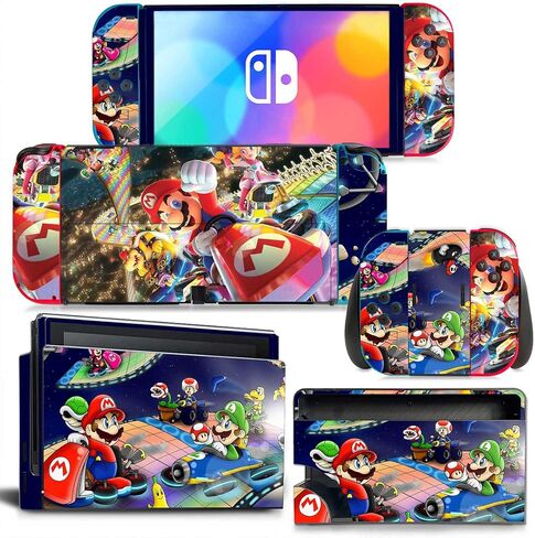 InnaGeek - ملصق جلدي واقٍ من الفينيل لسباق ألعاب Switch OLED Mario Bros in Kuwait