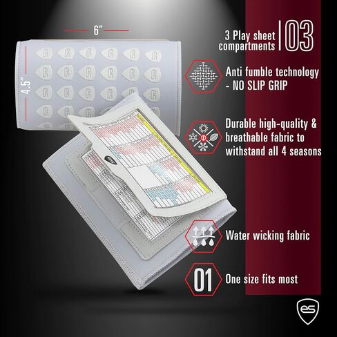 Wrist Coach - Football QB Wristband for Plays, Quarterback Playbook - Arm Sleeve for Baseball, Softball Signs 3 Sheets in Kuwait