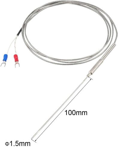 Uxcell K نوع مسبار استشعار درجة الحرارة الحرارية 4x300mm (0 إلى 800C) 5ft متحكم في درجة الحرارة in Kuwait