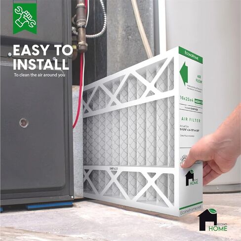 فلتر هواء مطوي للفرن من EconoHome 16x25x4 بديل MERV 11 - دفاع عن الحساسية، عبوتان، يناسب مرشحات Lennox (X6670)، وHoneywell (FC100A1029). (الحجم الفعلي: 15.94 × 24.86 × 4.36 بوصة) in Kuwait