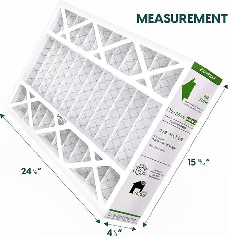 فلتر هواء مطوي للفرن من EconoHome 16x25x4 بديل MERV 11 - دفاع عن الحساسية، عبوتان، يناسب مرشحات Lennox (X6670)، وHoneywell (FC100A1029). (الحجم الفعلي: 15.94 × 24.86 × 4.36 بوصة) in Kuwait