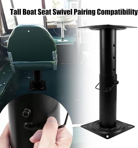 RULLINE Adjustable Pedestal Base for Boat Seats, Height Adjustable 11.34-17.24 inches, Adjustable Yacht Seat Base - Black Powder Coated Base in Saudi Arabia
