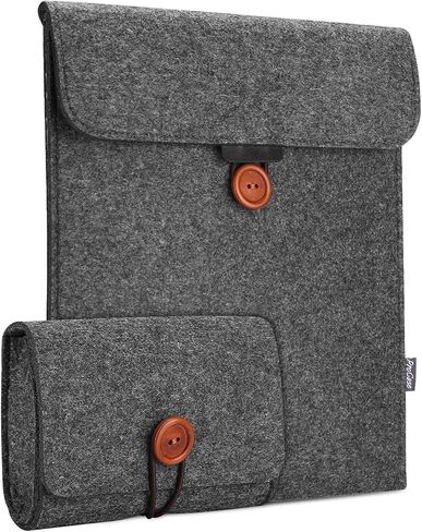 حقيبة ProCase لجهاز iPad Pro 11 بوصة 2022 2021 2020 2018/ iPad Air 5/4 10.9 بوصة 2022 2020 / iPad Air 10.5 بوصة/ iPad Pro 10.5 بوصة/ Surface Go/Galaxy Tab A 10.1، غطاء من اللباد مع منظم الملحقات - أسود in Saudi Arabia