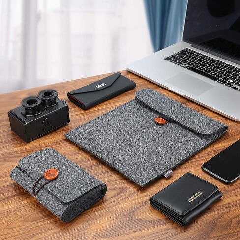 حقيبة ProCase لجهاز iPad Pro 11 بوصة 2022 2021 2020 2018/ iPad Air 5/4 10.9 بوصة 2022 2020 / iPad Air 10.5 بوصة/ iPad Pro 10.5 بوصة/ Surface Go/Galaxy Tab A 10.1، غطاء من اللباد مع منظم الملحقات - أسود in Saudi Arabia