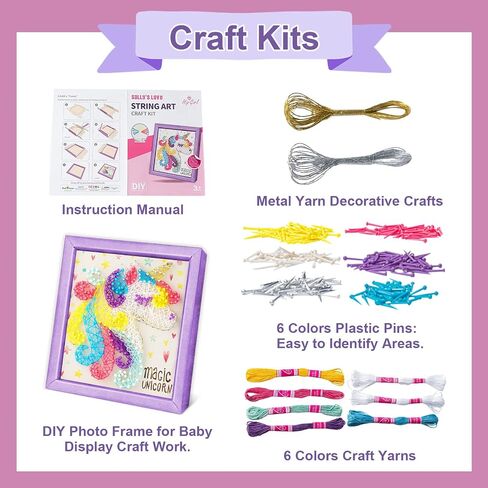 KidEwan String Art Kit for Kids, Arts and Craft Kits for Teens, Makes 3 Large String Art Boards, Christmas Birthday Gifts for Girls Boys Ages 6+, 3 Designs Owl, Flowers, Hot Air Balloon in Saudi Arabia