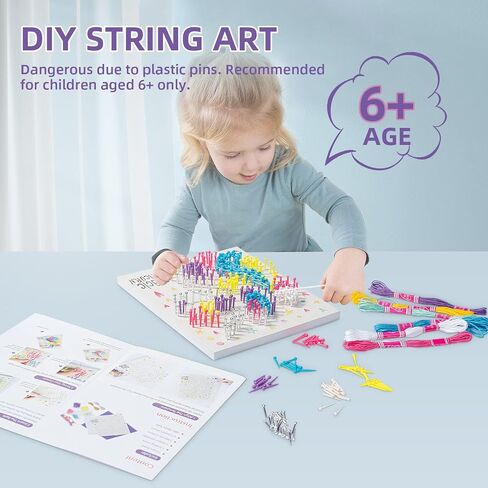 KidEwan String Art Kit for Kids, Arts and Craft Kits for Teens, Makes 3 Large String Art Boards, Christmas Birthday Gifts for Girls Boys Ages 6+, 3 Designs Owl, Flowers, Hot Air Balloon in Saudi Arabia