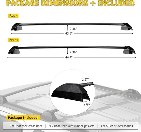 AUXMART 2 Pcs Roof Rack Cross Bars Crossbars Compatible for Honda CR-V 2002 2003 2004 2005 2006, OE Style Aluminum Rooftop Rail Bars Luggage Rack Cargo Carrier (Black) in Saudi Arabia