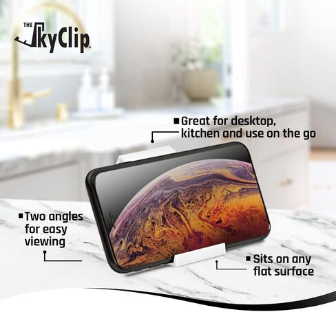 The SkyClip Airplane Cell Phone Back of Seat Inflight Tray Table Clip and Sturdy Phone Stand, Compatible with iPhone, Android, Tablets, and Readers, Travel Must Have (Black 2 Pack) in Saudi Arabia