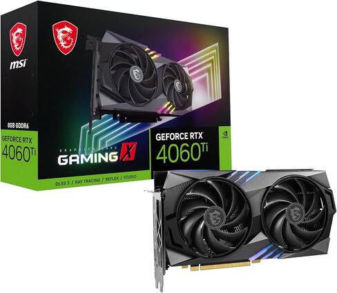 MSI Gaming GeForce RTX 4060 Ti 8GB GDRR6 Extreme Clock: 2655 MHz 128-Bit HDMI/DP Nvlink TORX Fan 4.0 Ada Lovelace Architecture Graphics Card (RTX 4060 Ti Gaming X 8G) in Saudi Arabia