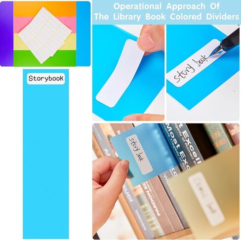 24 Packs Library Book Colored Dividers Library Dividers for Book Shelves with Label Stickers Colored Flexible Bookshelf Markers for Organizing School Library or Home Library, 3 x 12 Inch in Saudi Arabia