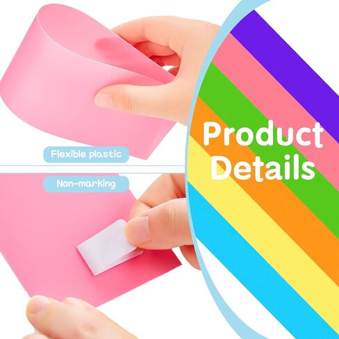 24 Packs Library Book Colored Dividers Library Dividers for Book Shelves with Label Stickers Colored Flexible Bookshelf Markers for Organizing School Library or Home Library, 3 x 12 Inch in Saudi Arabia