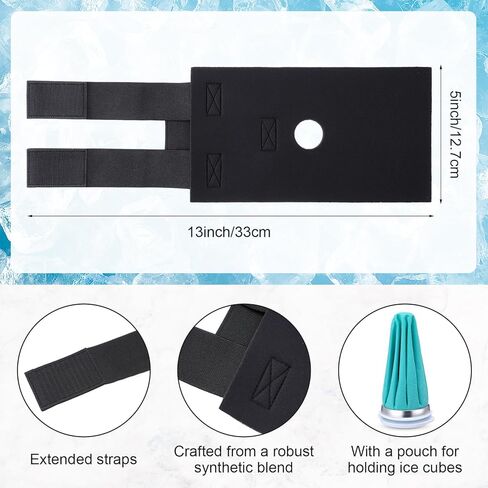 Aliceset 4 عبوات من عبوات الثلج لركبة الحصان مقاس 5 بوصة × 13 بوصة حزمة تبريد مع أشرطة مرنة لإصابات الحصان، حزمة باردة من حذاء الثلج قابلة لإعادة الاستخدام لمفاصل ساق الحصان in Kuwait