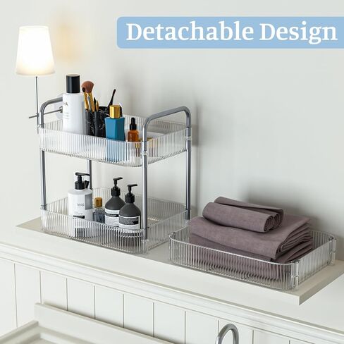 عربة تخزين أكريليك من WASJOYE ذات 3 طبقات مع سلال تخزين، عربة أدوات متنقلة شفافة مع سهولة التجميع، عربة دوارة موفرة للمساحة لغرفة النوم والحمام وغرفة المعيشة in Kuwait