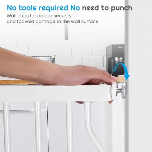 بوابة أطفال عريضة للغاية بطول 37.4 بوصة للمداخل والسلالم، 47.7-57.1 بوصة، بوابة للكلاب مثبتة بالضغط سهلة التركيب مع 3 ملحقات قابلة للتكوين للمنزل الداخلي، بوابة أمان سهلة المشي من خلالها in Kuwait