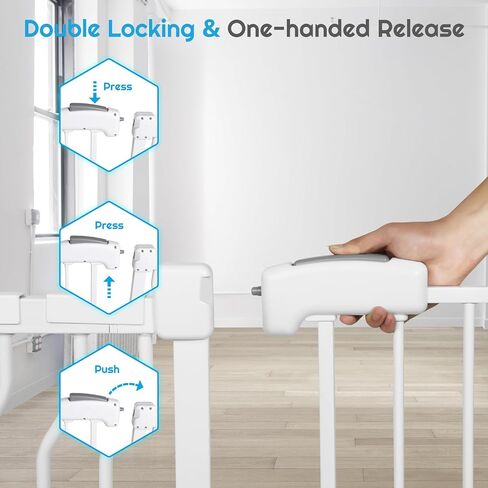 بوابة أطفال عريضة للغاية بطول 37.4 بوصة للمداخل والسلالم، 47.7-57.1 بوصة، بوابة للكلاب مثبتة بالضغط سهلة التركيب مع 3 ملحقات قابلة للتكوين للمنزل الداخلي، بوابة أمان سهلة المشي من خلالها in Kuwait