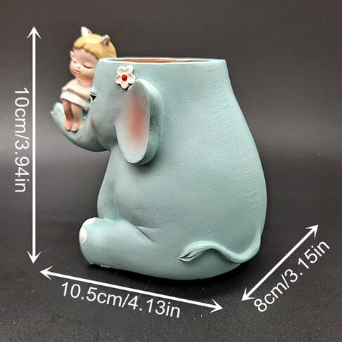 3D Girl Riding Elephant Concrete Flower Pot Molds Succulent Planter Silicone Molds Candle Pen Holder Mold Storage Box Mold Epoxy Resin Cement Clay Mould in Saudi Arabia