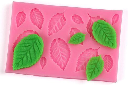 3Pcs Pink 3D Small Leaf Molds Silicone for Sugar Paste, Chocolate, Fondant, Butter, Resin, Polymer Clay, Wax, Soap, Crafting Projects and Cake Decoration Decorating Clay Molds in Saudi Arabia