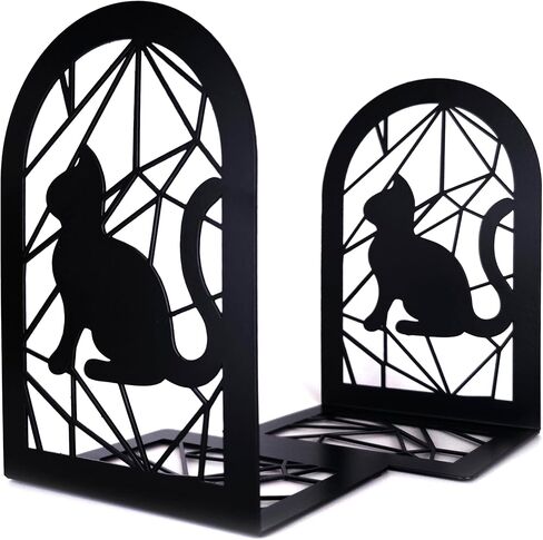 BCPONT Music Book Ends,Bookends for Selves,Metal Bookends for Heavy Books,Bookends Decorative Unique,Non-Skid Musical Piano Bookshelf Holder,Black in Saudi Arabia