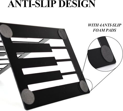 BCPONT Music Book Ends,Bookends for Selves,Metal Bookends for Heavy Books,Bookends Decorative Unique,Non-Skid Musical Piano Bookshelf Holder,Black in Saudi Arabia